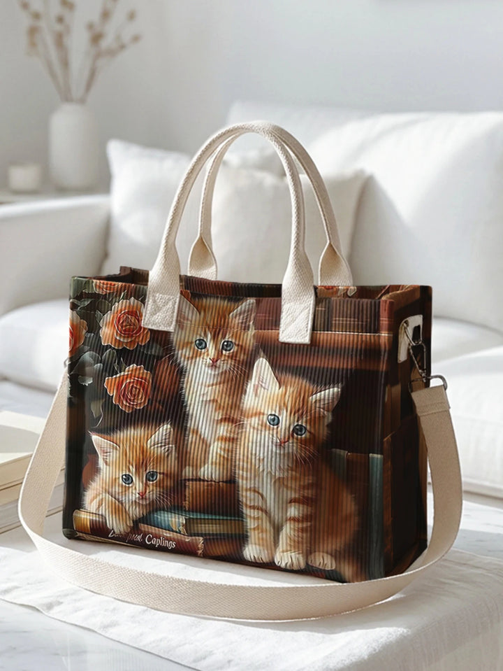 Caramel le Chat | Sac cabas en velours côtelé