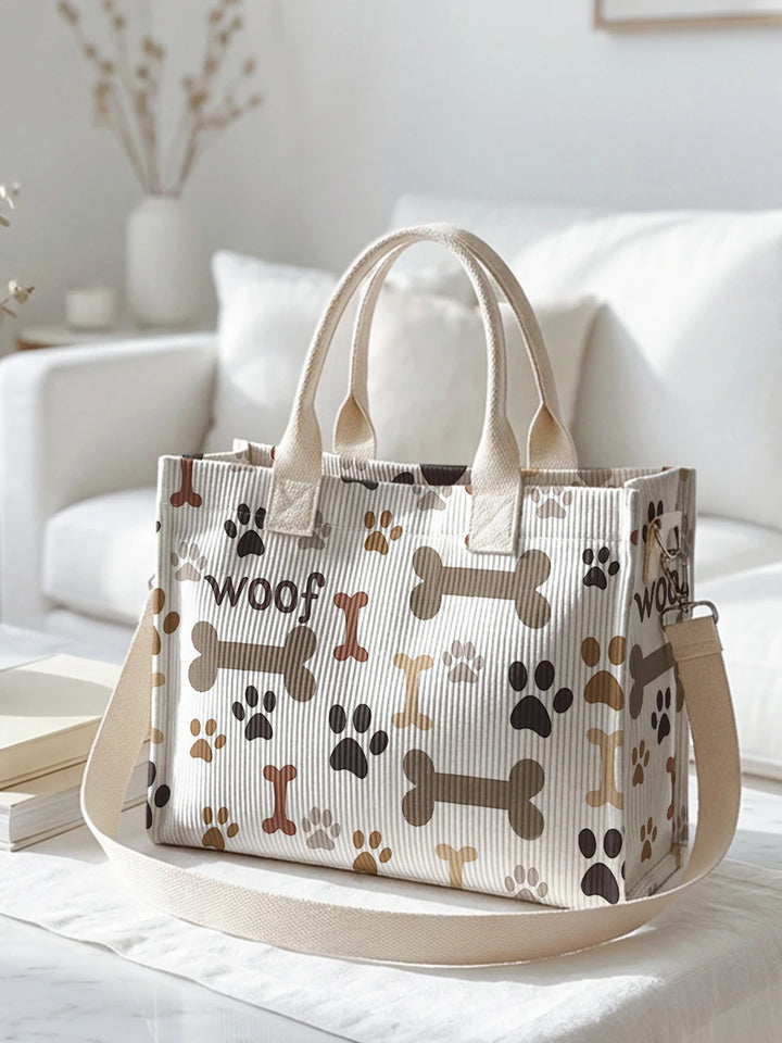 Pattes & Os | Sac cabas en velours côtelé