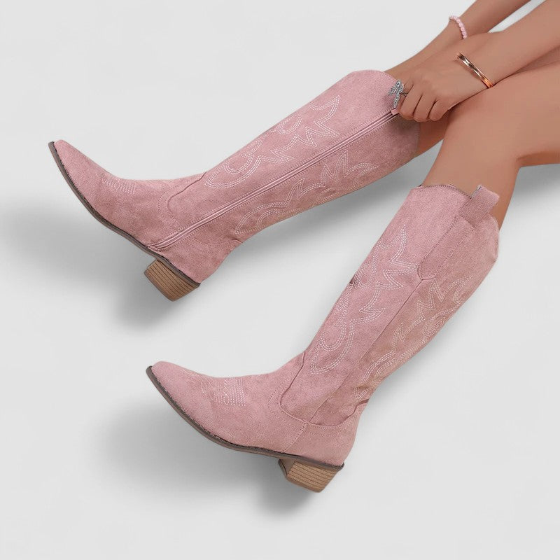 Clara | Bottes western hautes brodées