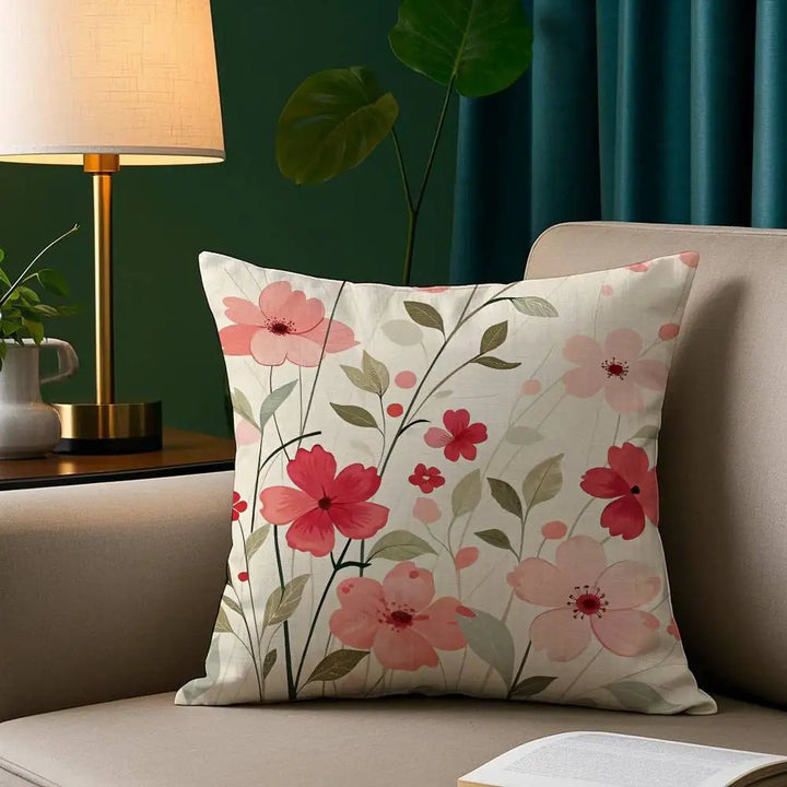 Coussin romantique en fleurs pour la décoration intérieure