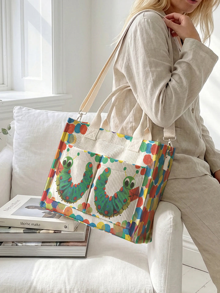 Chenille Gourmande | Sac cabas en velours côtelé