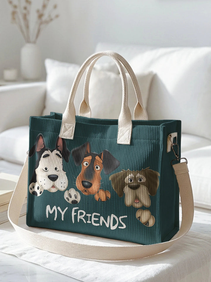Toutou Bleu | Sac cabas en velours côtelé