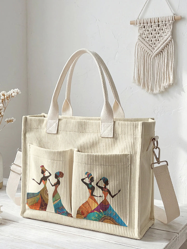 Femmes d’Art | Sac cabas en velours côtelé