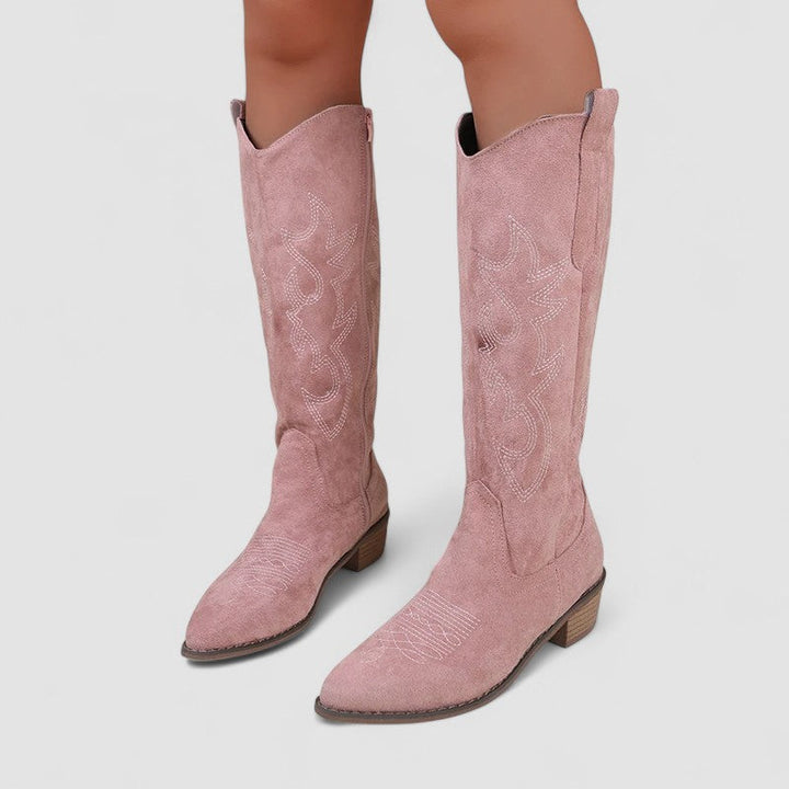 Clara | Bottes western hautes brodées