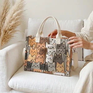 Bande de Chatons | Sac cabas en velours côtelé