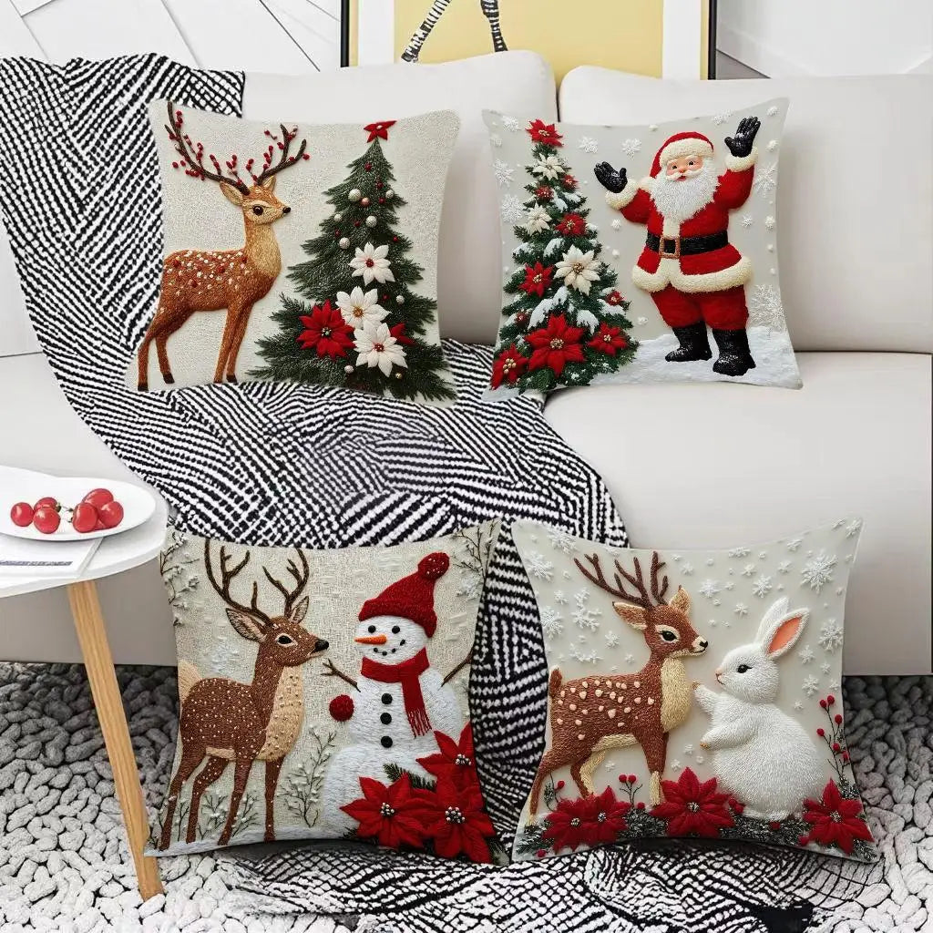 Housse de coussin décorative élégante pour la saison festive et comme cadeau