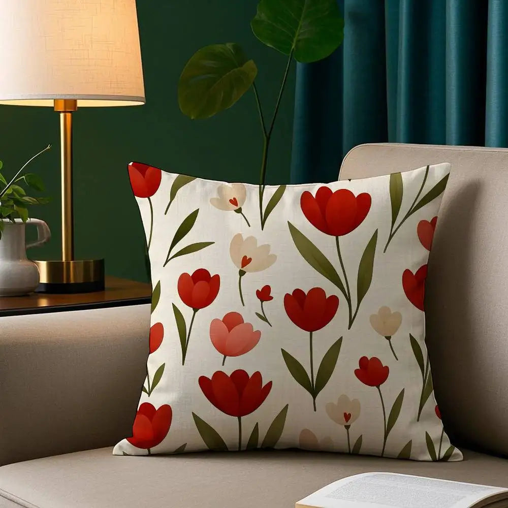 Coussin romantique en fleurs pour la décoration intérieure