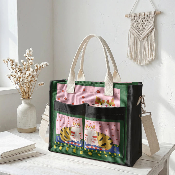 Minou Bohème | Sac cabas en velours côtelé