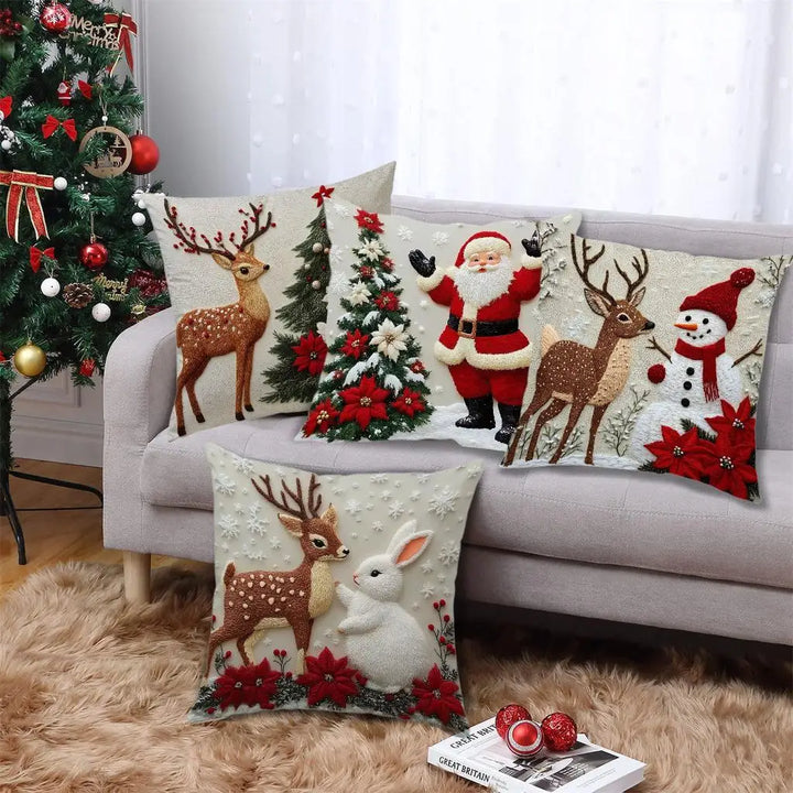 Housse de coussin décorative élégante pour la saison festive et comme cadeau
