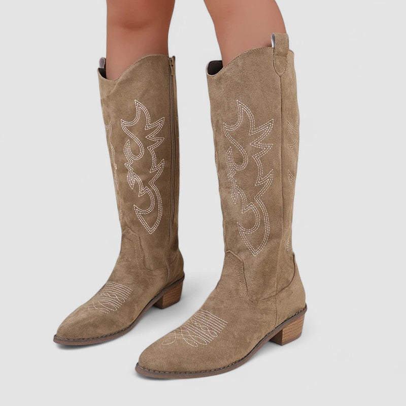 Clara | Bottes western hautes brodées
