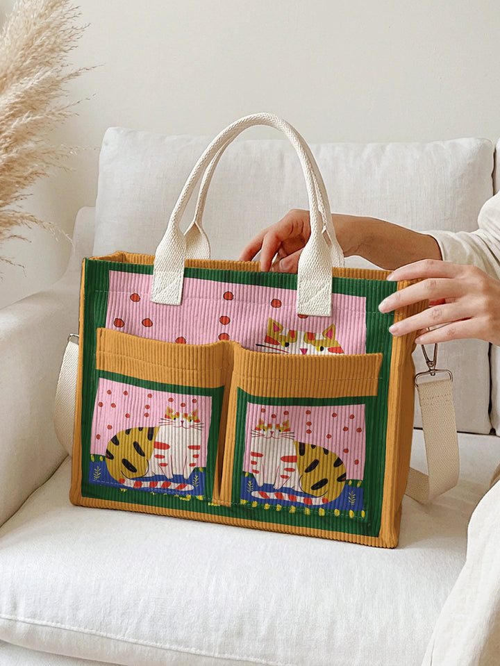 Minou Bohème | Sac cabas en velours côtelé
