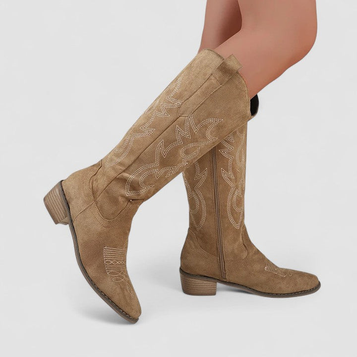 Clara | Bottes western hautes brodées