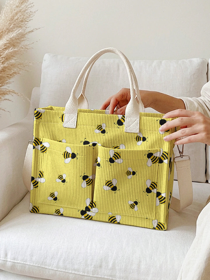 Maya l’Abeille | Sac cabas en velours côtelé