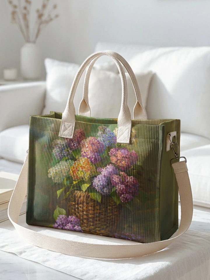 Sac cabas en velours côtelé Hortensia, présentation du modèle