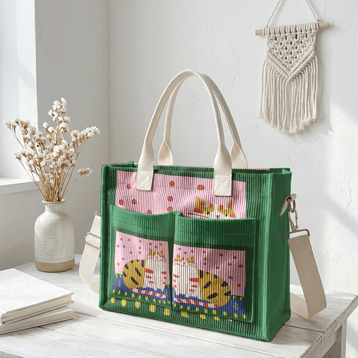 Minou Bohème | Sac cabas en velours côtelé