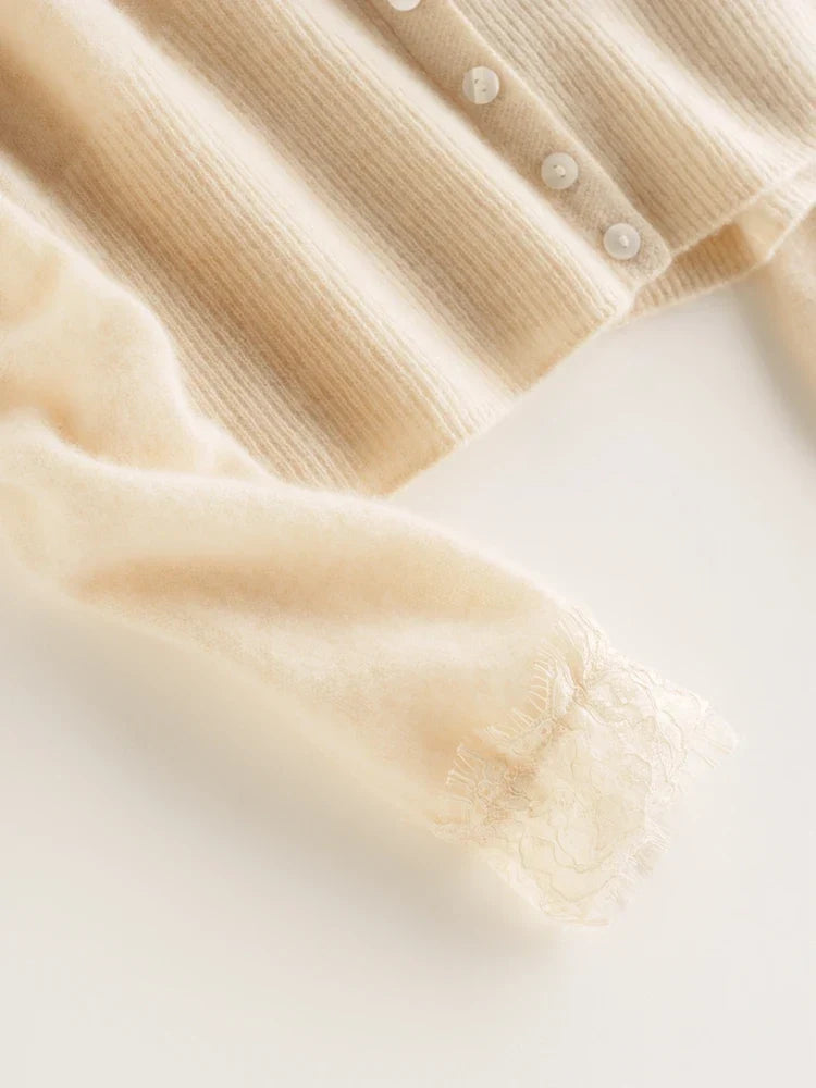 Aurora | Cardigan à détails en dentelle