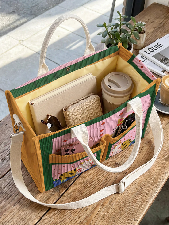 Minou Bohème | Sac cabas en velours côtelé
