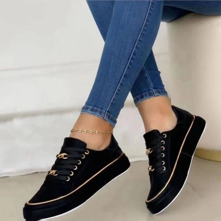 Tavia | Baskets à plateforme et liseré doré