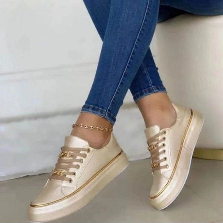 Tavia | Baskets à plateforme et liseré doré