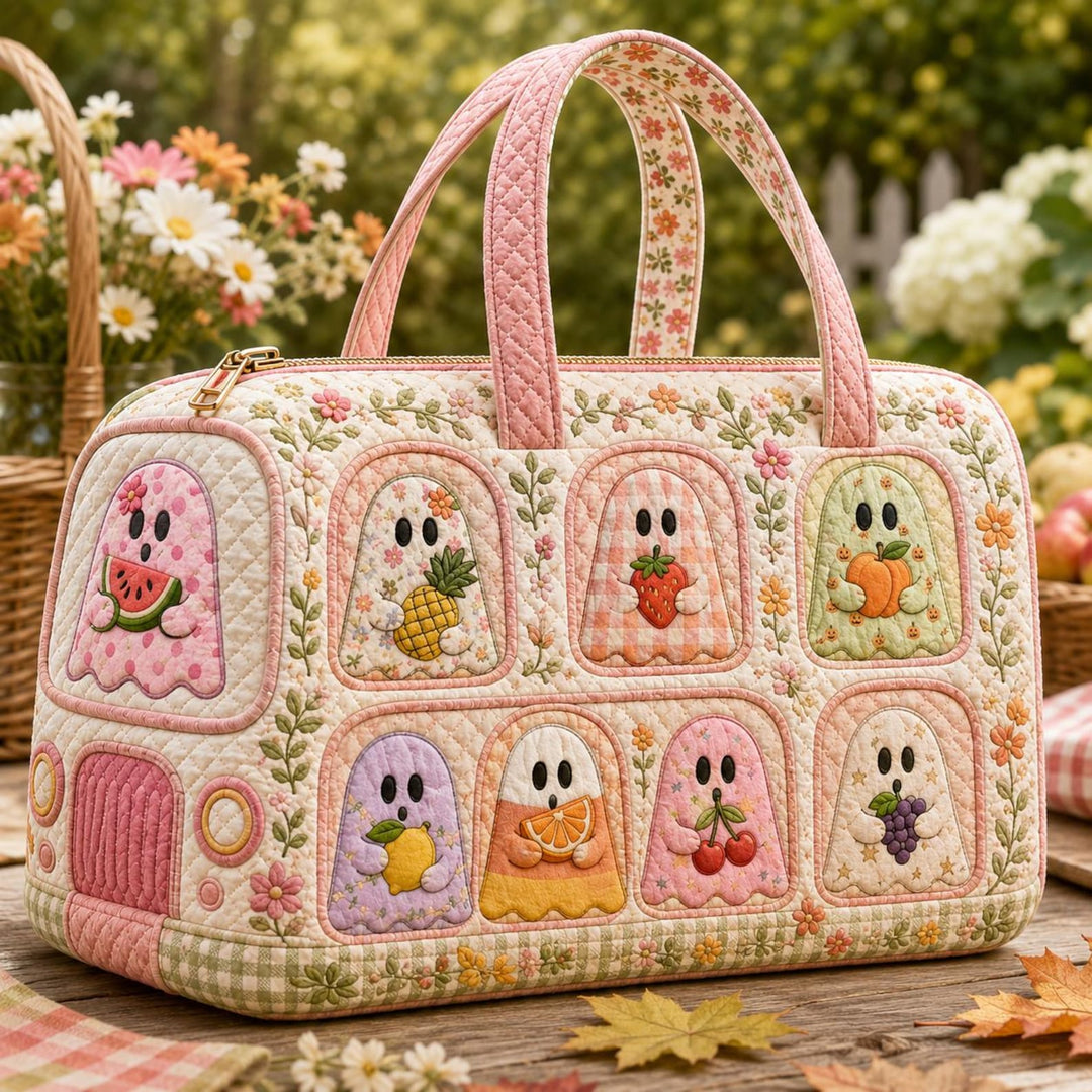 Adèle – sac de voyage matelassé au fantôme fleuri