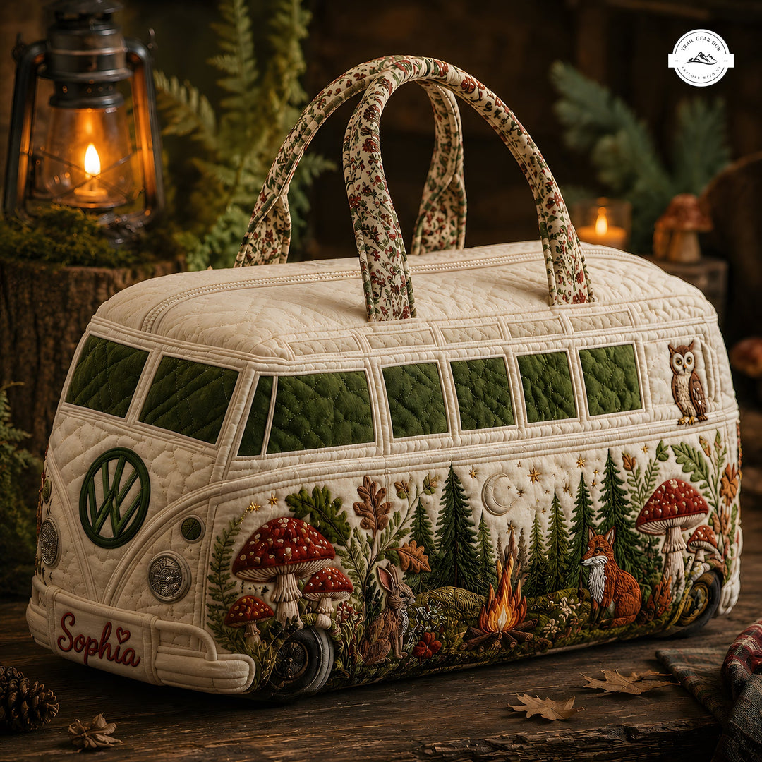 Muriel – sac de voyage matelassé au van, forêt et champignons
