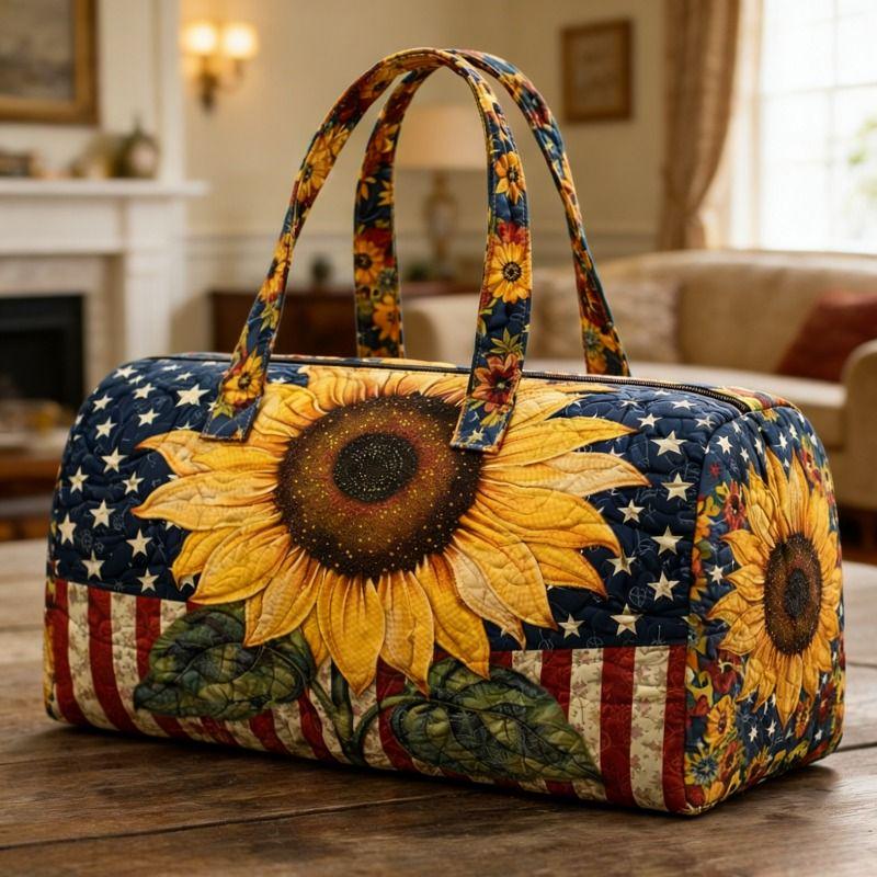 Renée – sac de voyage matelassé au tournesol patriotique
