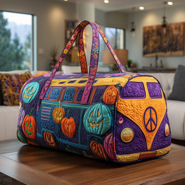 Laure – sac de voyage matelassé à la citrouille et signe de paix