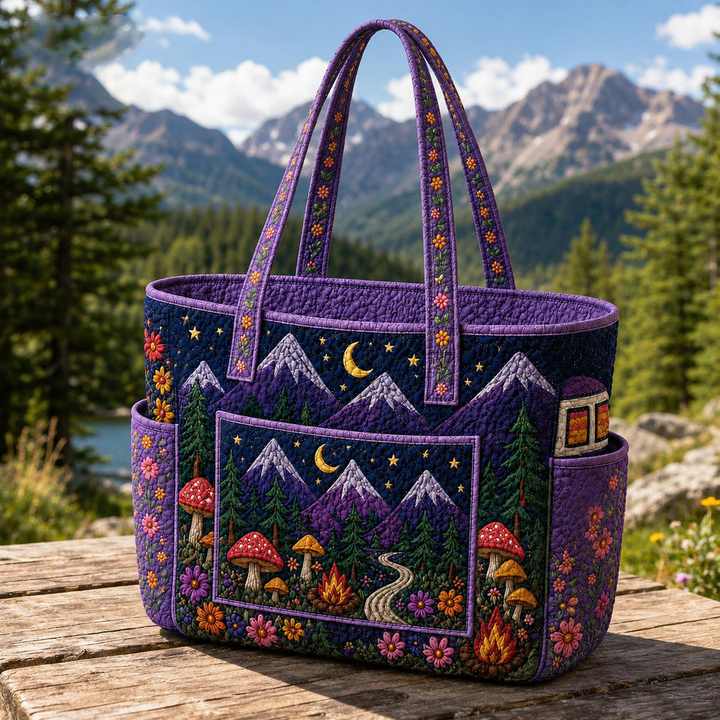 Gabrielle – sac cabas matelassé à la montagne étoilée