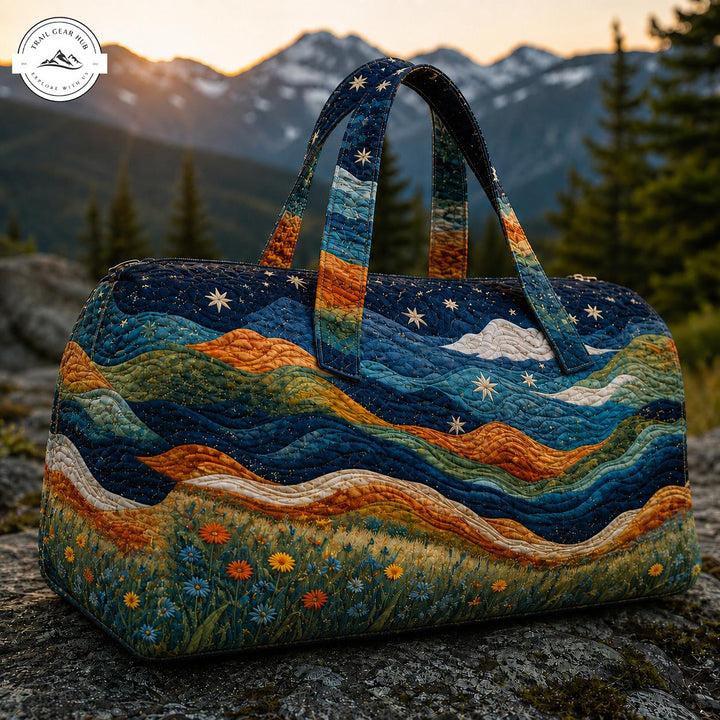 Louise – sac de voyage matelassé au paysage de montagne
