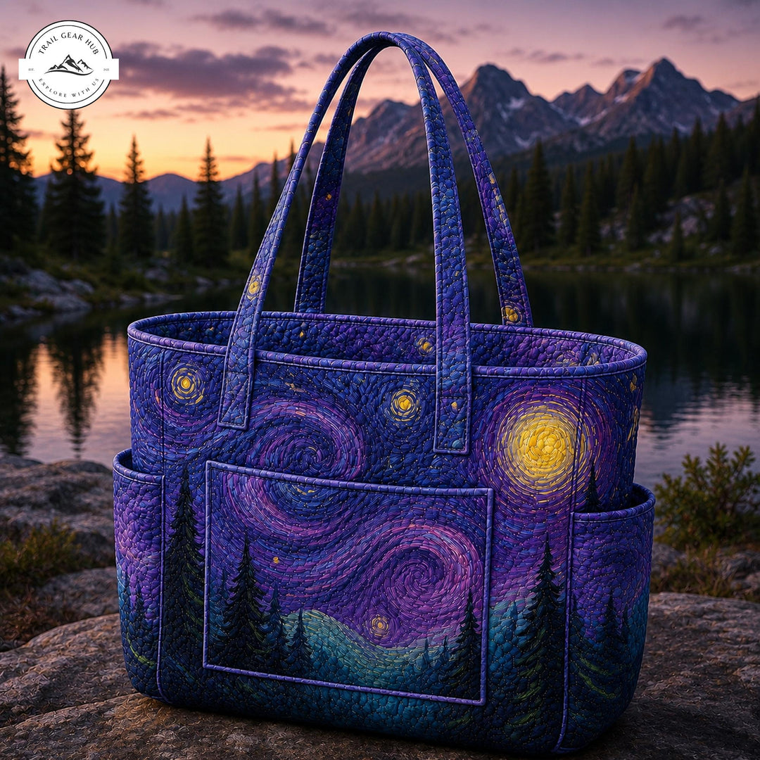 Léna | Sac cabas matelassé à la nuit étoilée