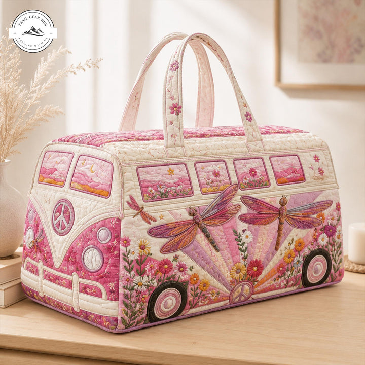 Sonia – sac de voyage matelassé au bus rétro et symbole de paix
