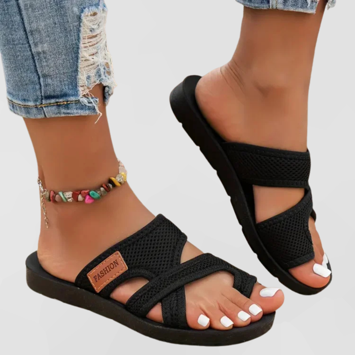 Cally | Mules à brides croisées et anneau d'orteil