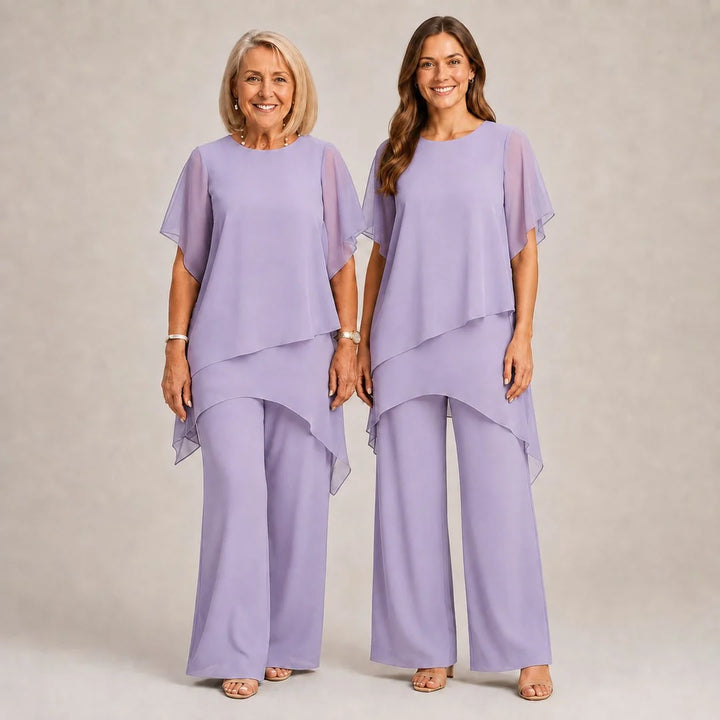 Chiara | Ensemble fluide 2 pièces à pantalon palazzo
