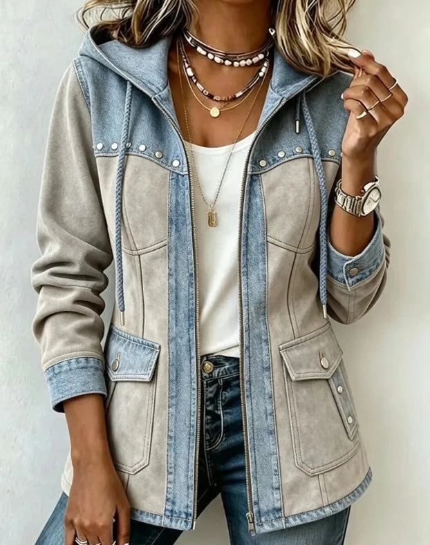 Camille™ | Veste à capuche style patchwork