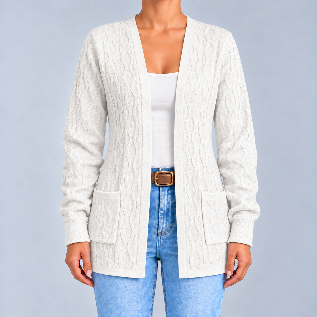 Elisa | Cardigan ouvert en maille texturée