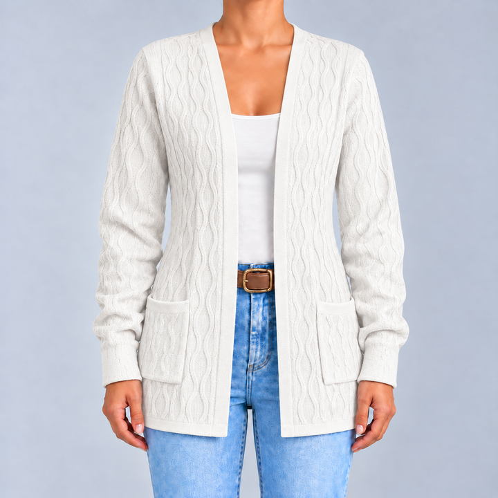 Elisa | Cardigan ouvert en maille texturée