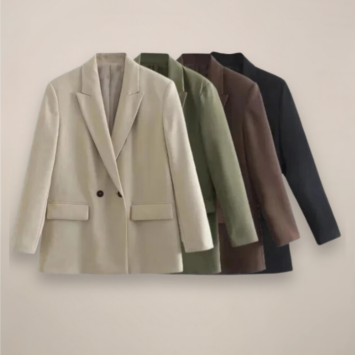 Manteau-blazer long à double boutonnage