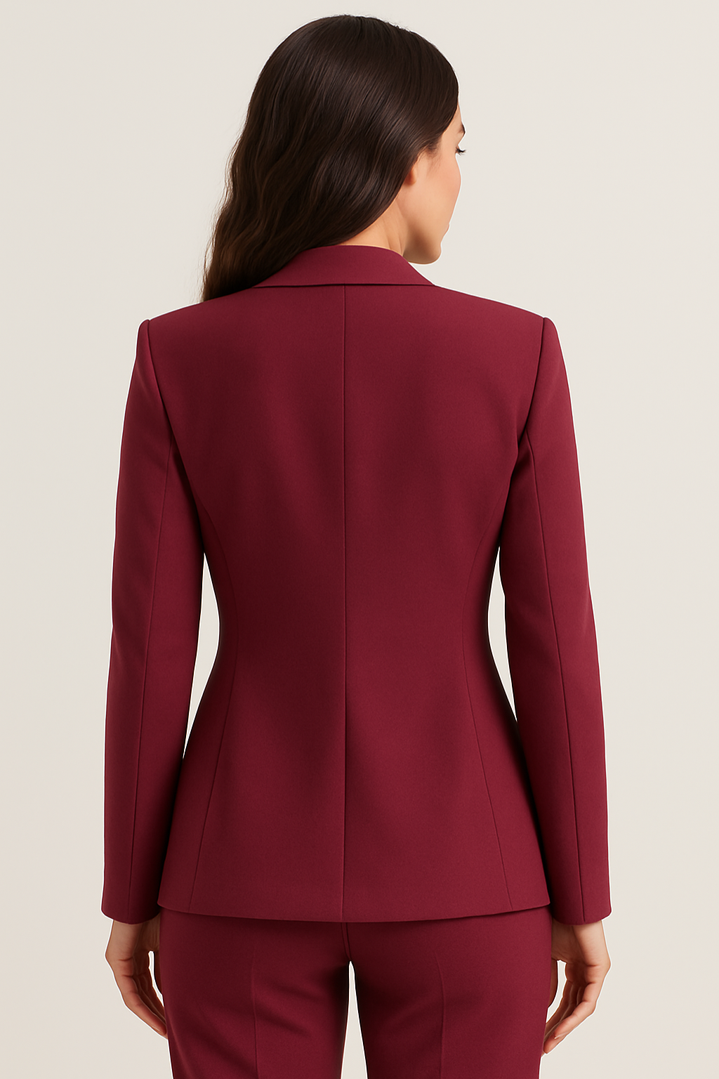 Blazer bordeaux à col tailleur