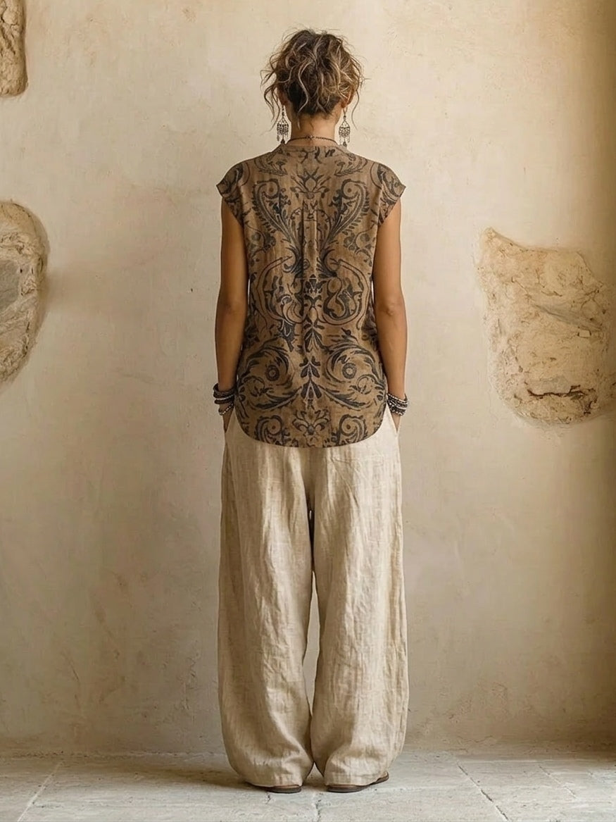 Ensemble Naturel de 3 Pièces - Mélange premium de coton et lin