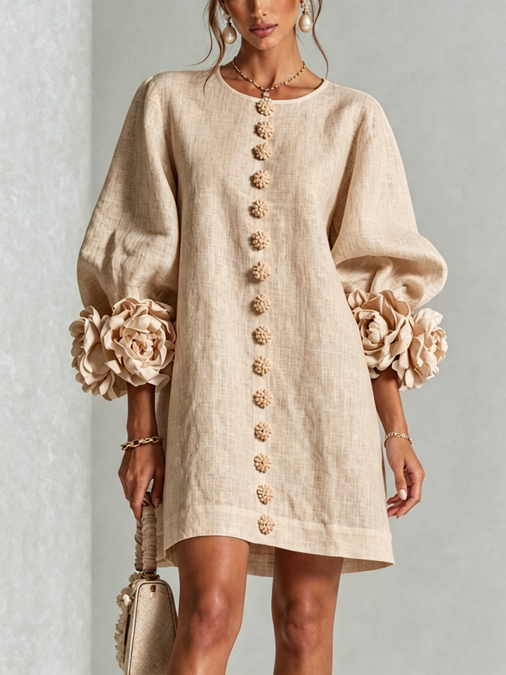 Amara™ | Robe Mini Élégante avec Boutons Floraux
