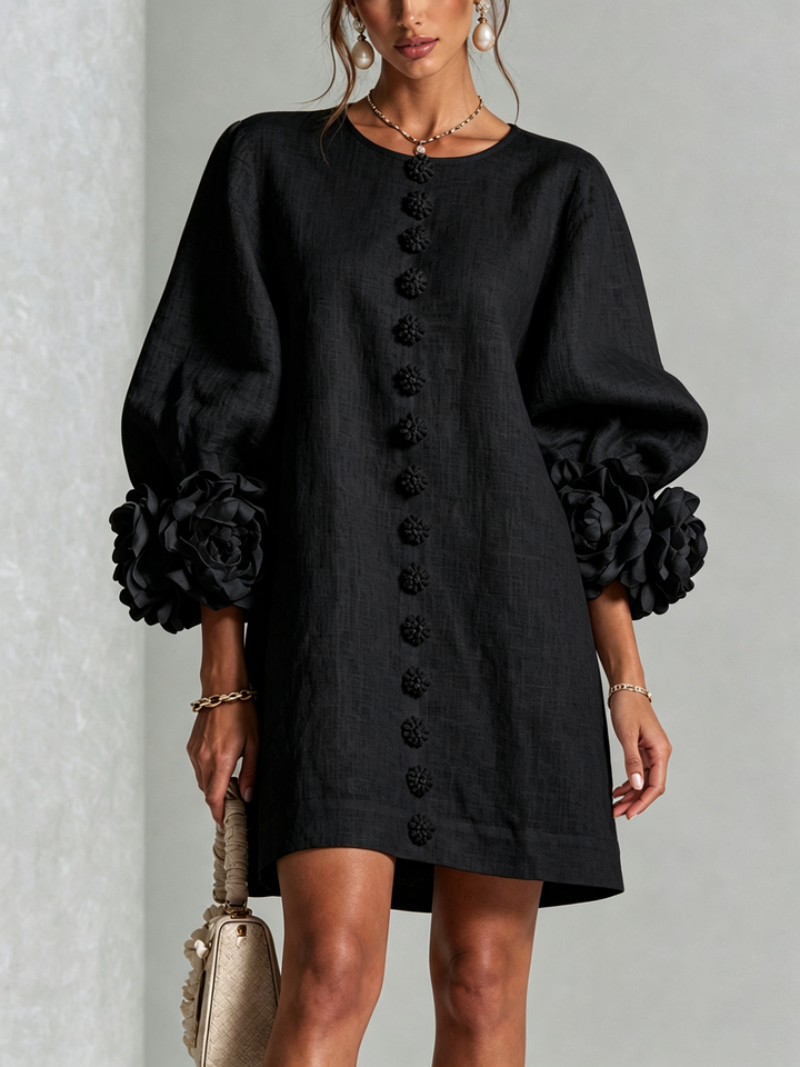 Amara™ | Robe Mini Élégante avec Boutons Floraux