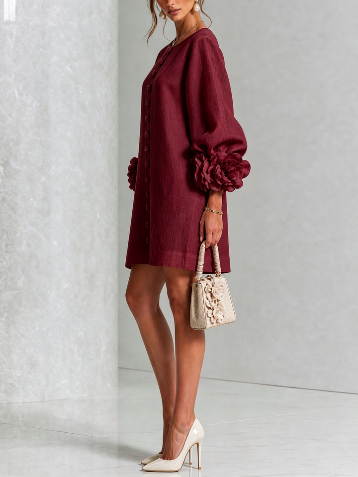 Amara™ | Robe Mini Élégante avec Boutons Floraux