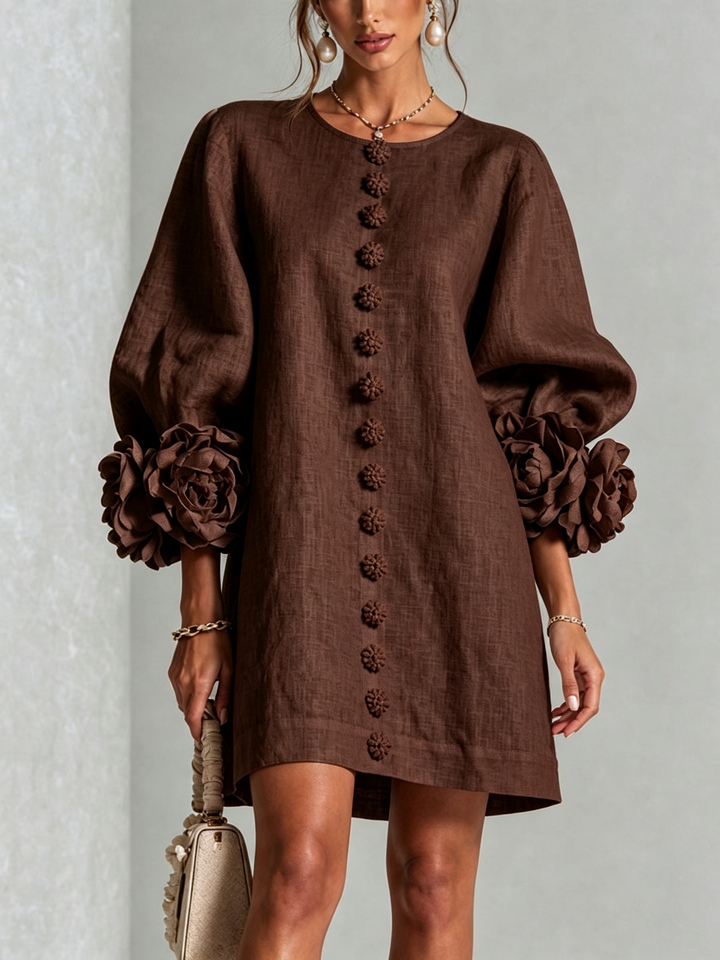 Amara™ | Robe Mini Élégante avec Boutons Floraux