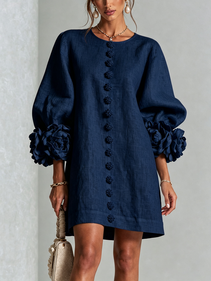 Amara™ | Robe Mini Élégante avec Boutons Floraux