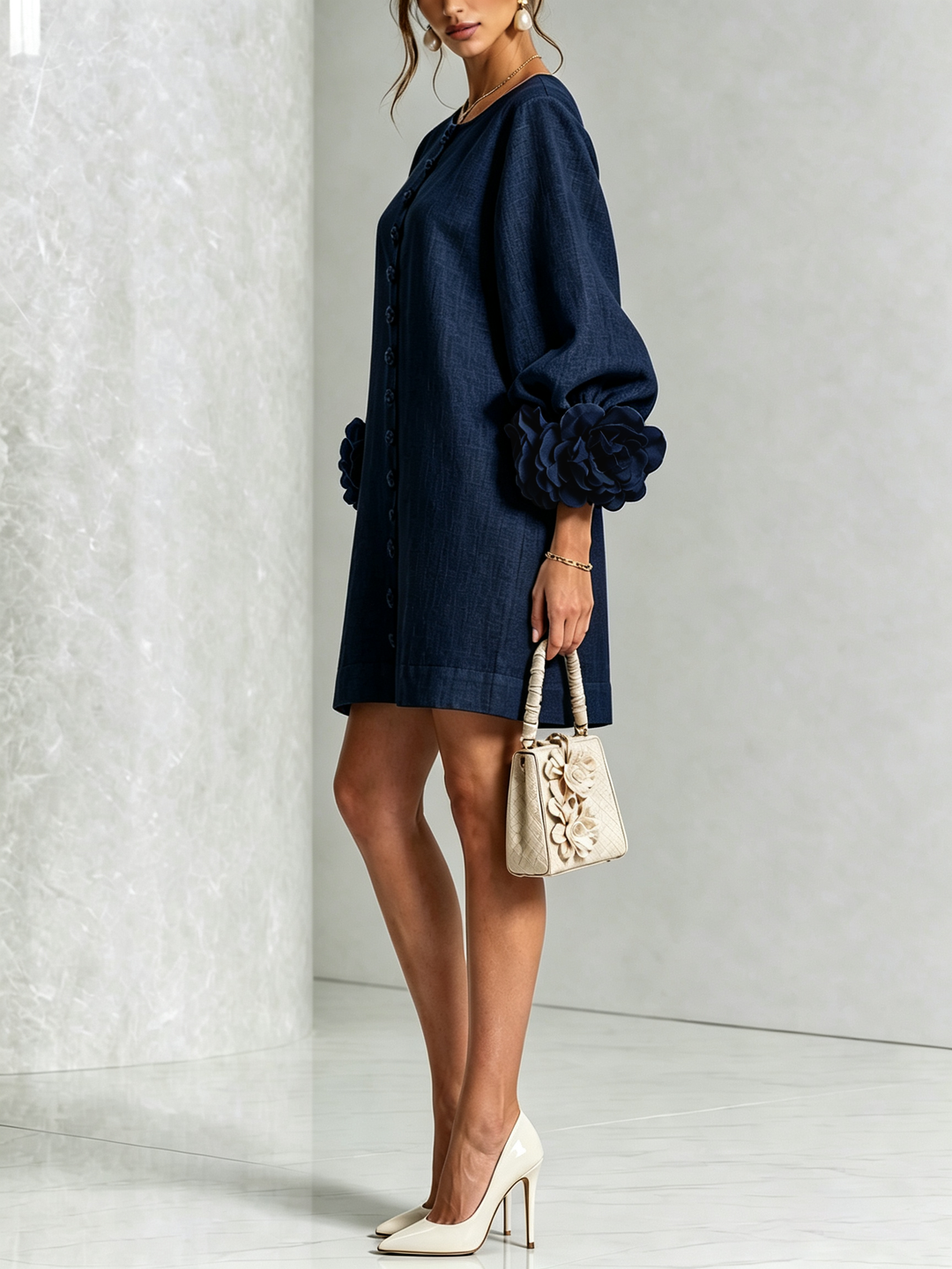 Amara™ | Robe Mini Élégante avec Boutons Floraux