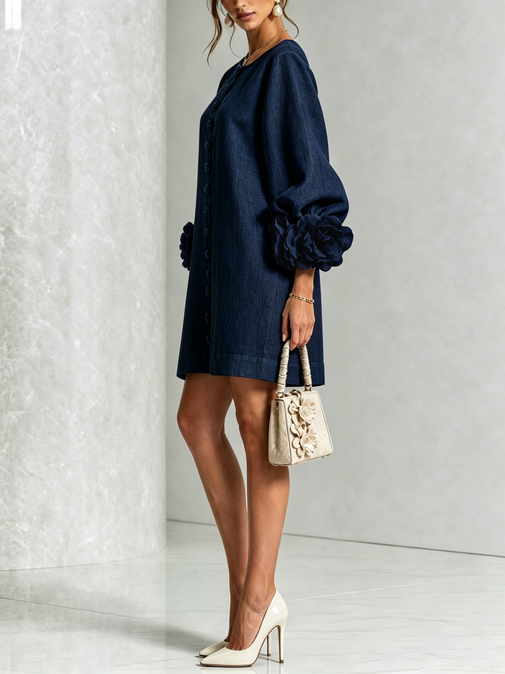 Amara™ | Robe Mini Élégante avec Boutons Floraux