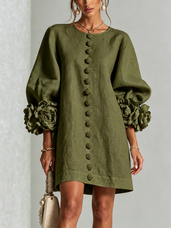 Amara™ | Robe Mini Élégante avec Boutons Floraux