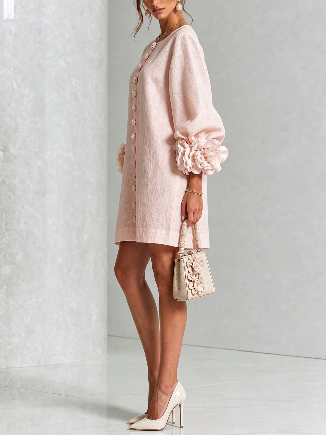 Amara™ | Robe Mini Élégante avec Boutons Floraux