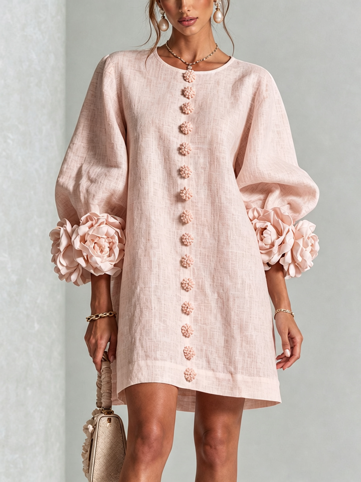 Amara™ | Robe Mini Élégante avec Boutons Floraux