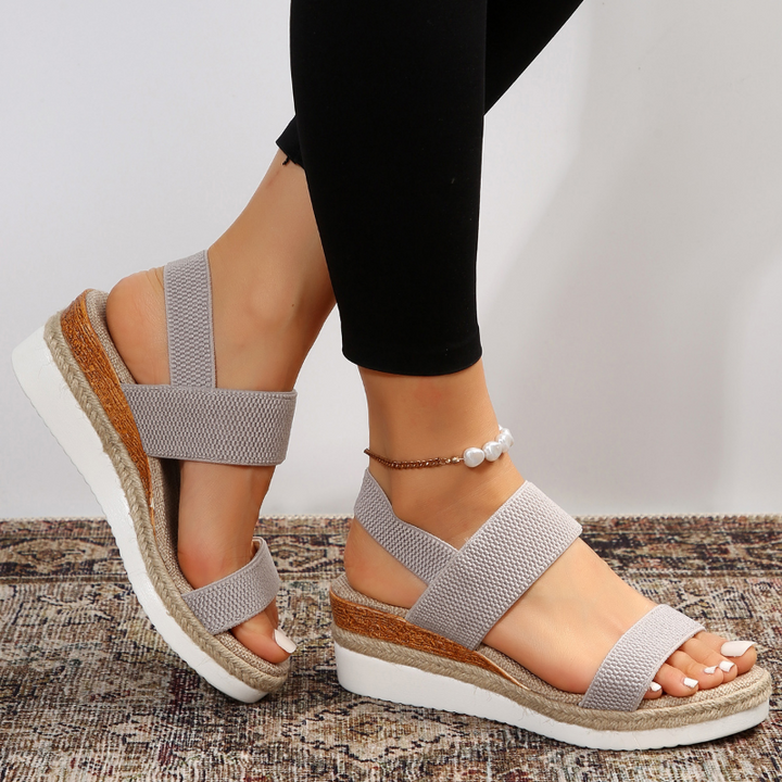 Lina | Sandales compensées à brides élastiques
